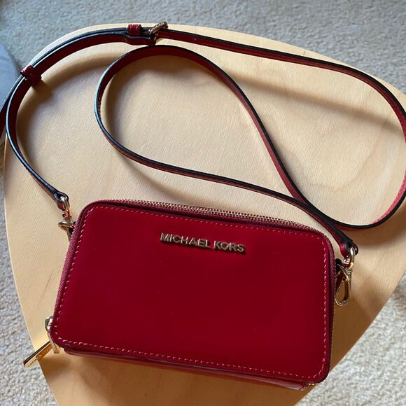 Authentic Michael Kors Patent Leather Mini Bag (Red) - Picture 1 of 8